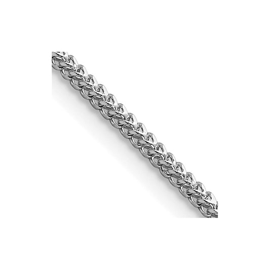 14K White Gold 18 inch 1.3mm Franco with Lobster Clasp Chain
