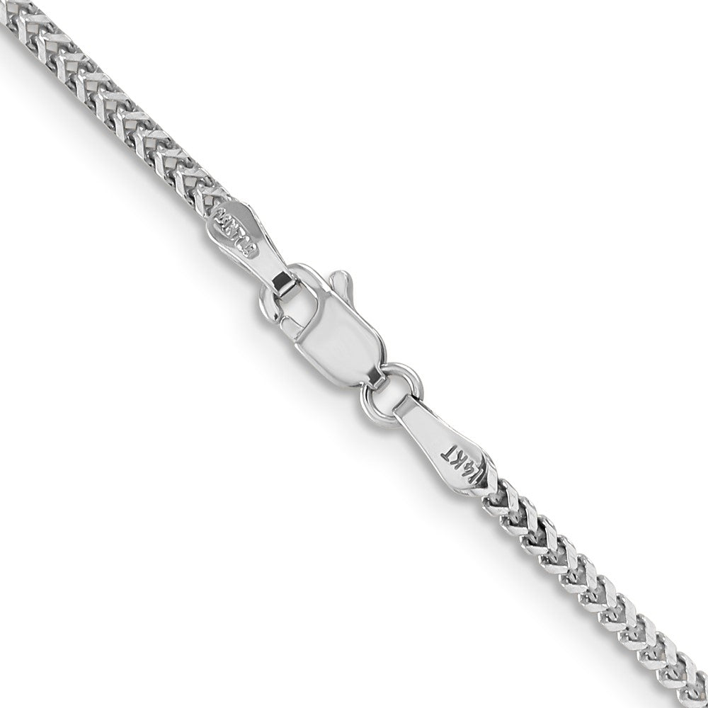 14K White Gold 30 inch 1.5mm Franco with Lobster Clasp Chain