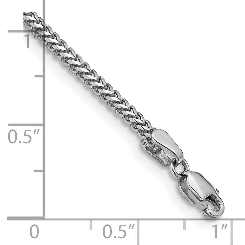 14k White Gold 7 inch 1.5mm Franco with Lobster Clasp Bracelet