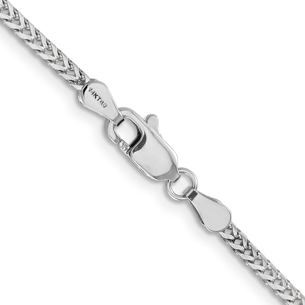 14K White Gold 18 inch 2mm Franco with Lobster Clasp Chain