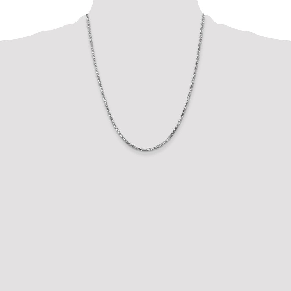 14K White Gold 22 inch 2mm Franco with Lobster Clasp Chain