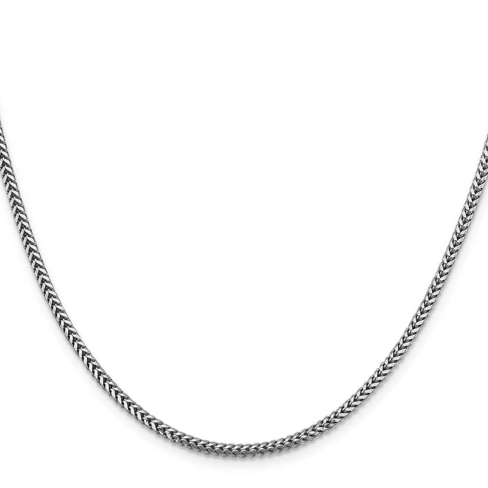14K White Gold 24 inch 2.3mm Franco with Lobster Clasp Chain
