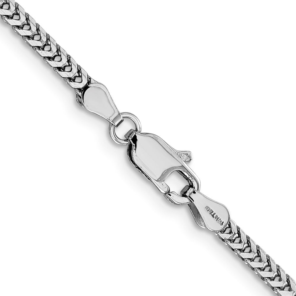 14K White Gold 24 inch 2.3mm Franco with Lobster Clasp Chain