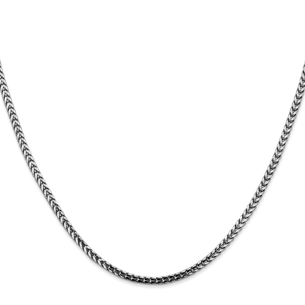 14K White Gold 24 inch 2.5mm Franco with Lobster Clasp Chain