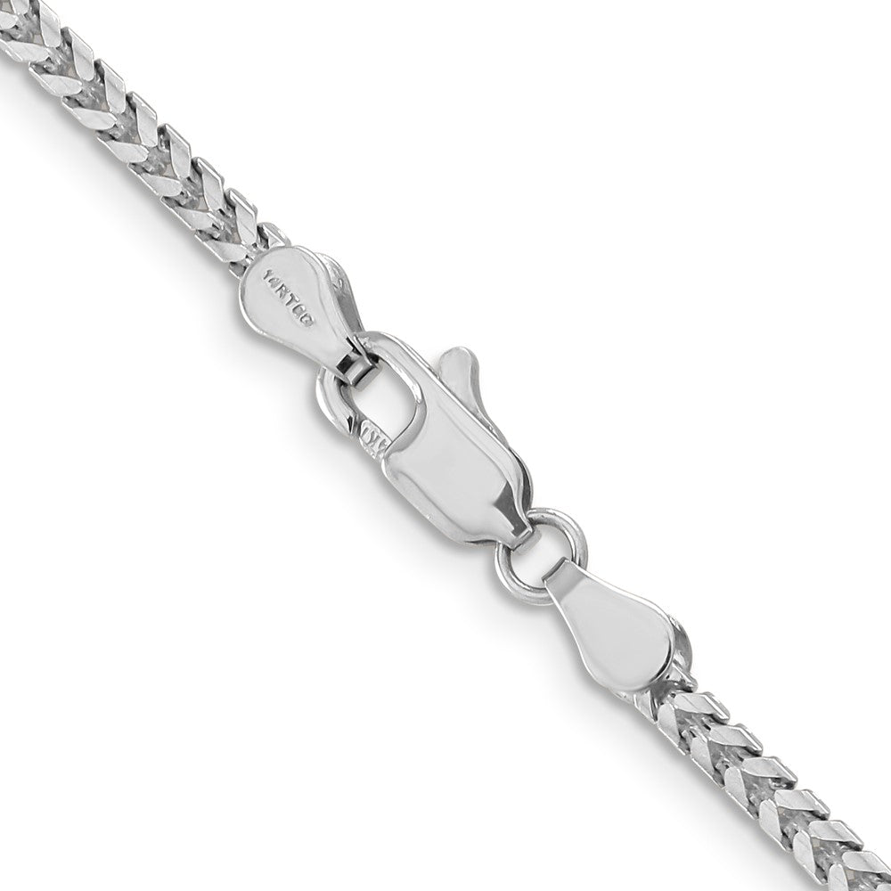 14K White Gold 24 inch 2.5mm Franco with Lobster Clasp Chain