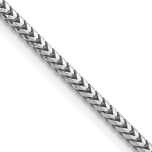 14K White Gold 18 inch 2.5mm Franco with Lobster Clasp Chain