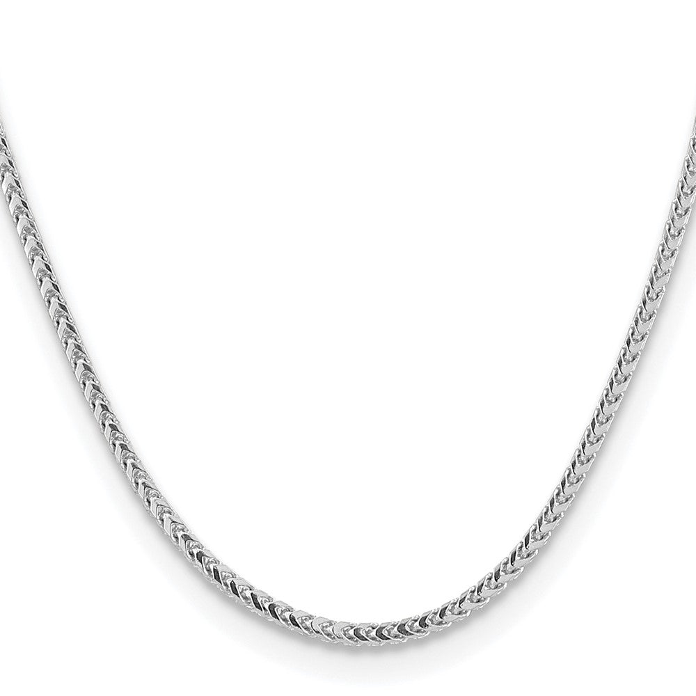 14K White Gold 24 inch 3mm Franco with Fancy Lobster Clasp Chain
