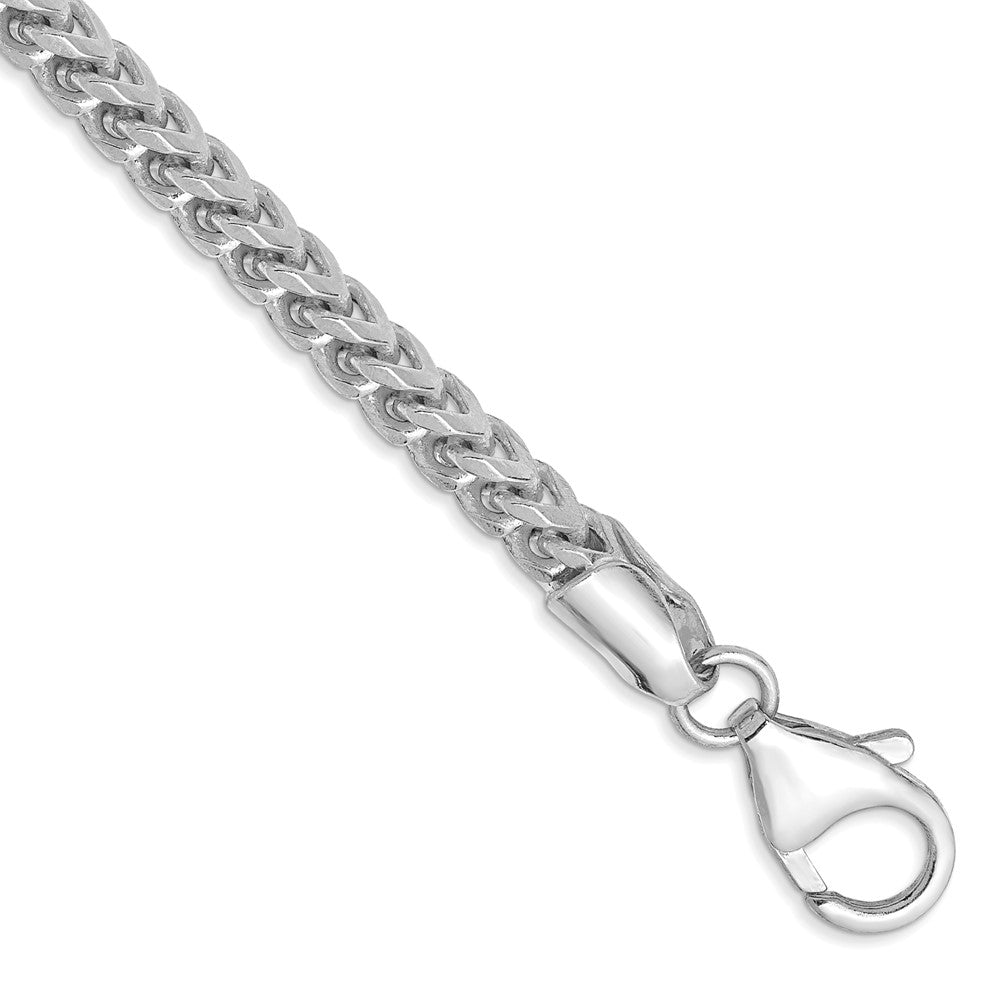 14K White Gold 8 inch 3mm Franco with Fancy Lobster Clasp Bracelet