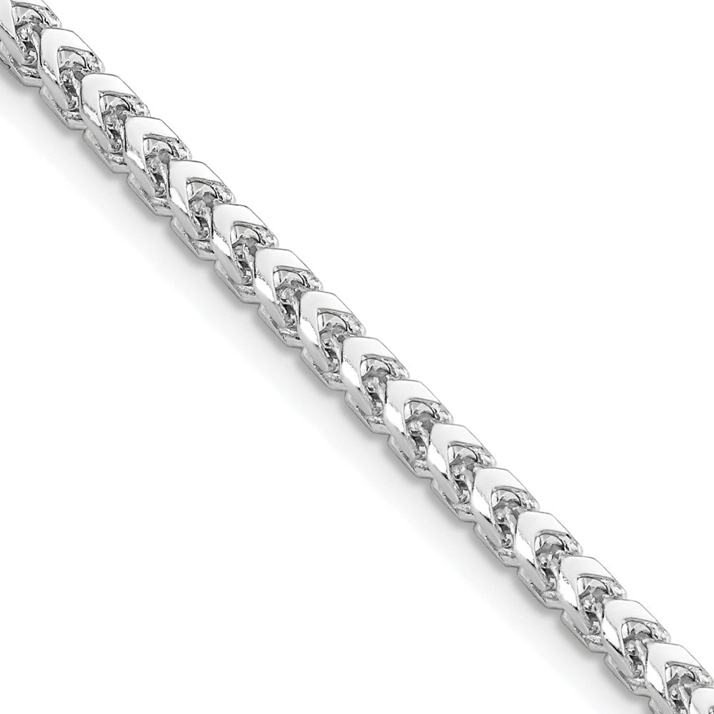 14K White Gold 18 inch 3mm Franco with Fancy Lobster Clasp Chain