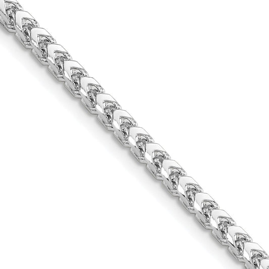 14K White Gold 18 inch 3mm Franco with Fancy Lobster Clasp Chain