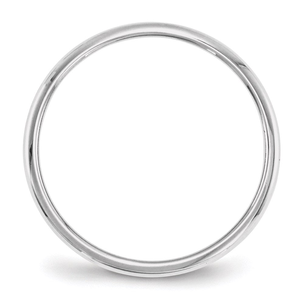14k White Gold 2mm Half-Round Wedding Band Size 8.5