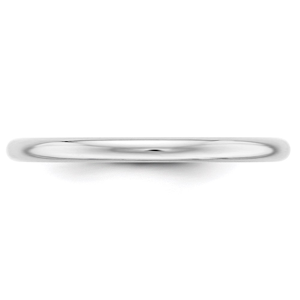 14k White Gold 2mm Half-Round Wedding Band Size 10