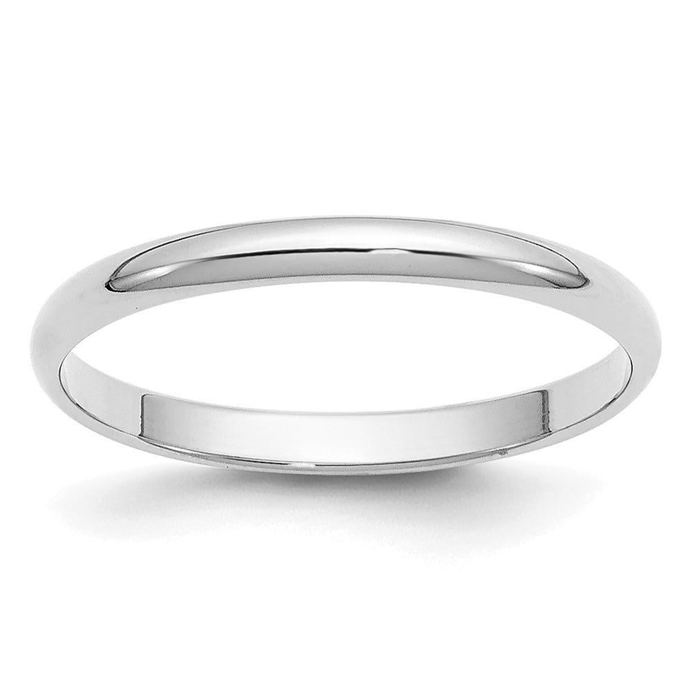 14k White Gold 2mm Half Round Wedding Band Size 13.5