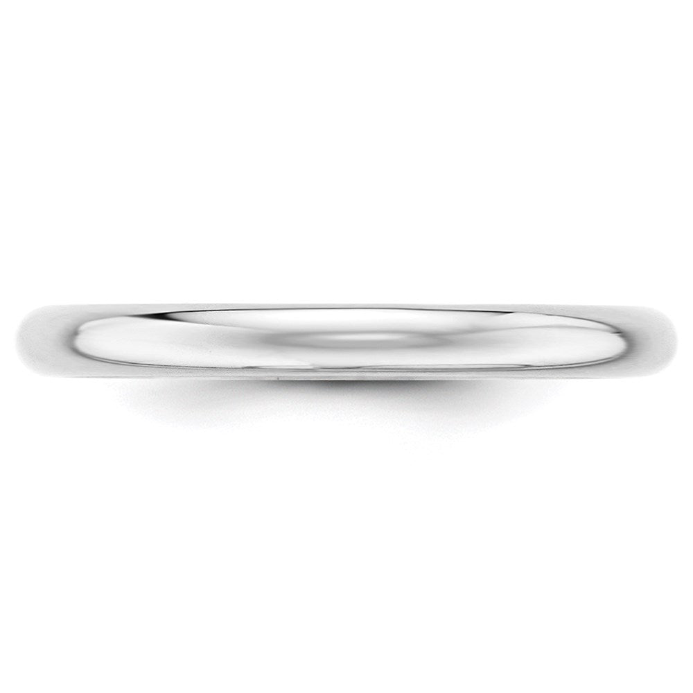 14k White Gold 2.5mm Half-Round Wedding Band Size 12