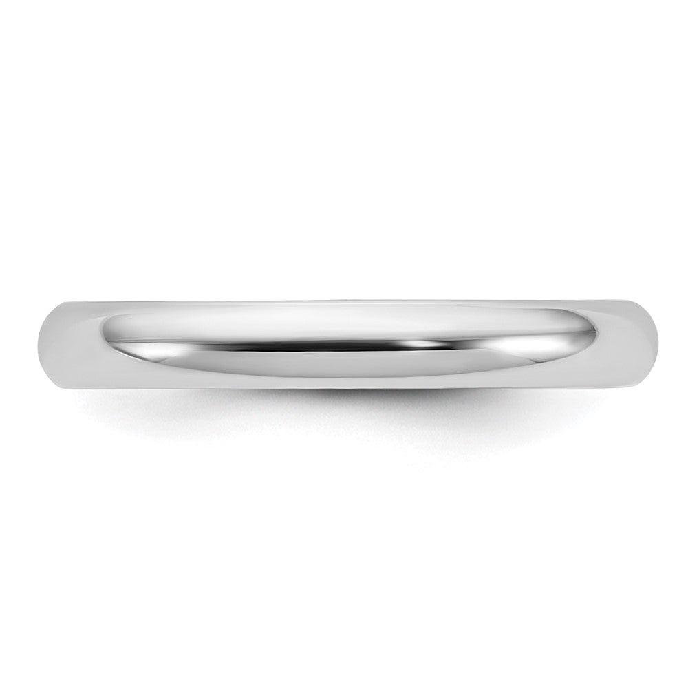 14k White Gold 3mm Half-Round Wedding Band Size 6
