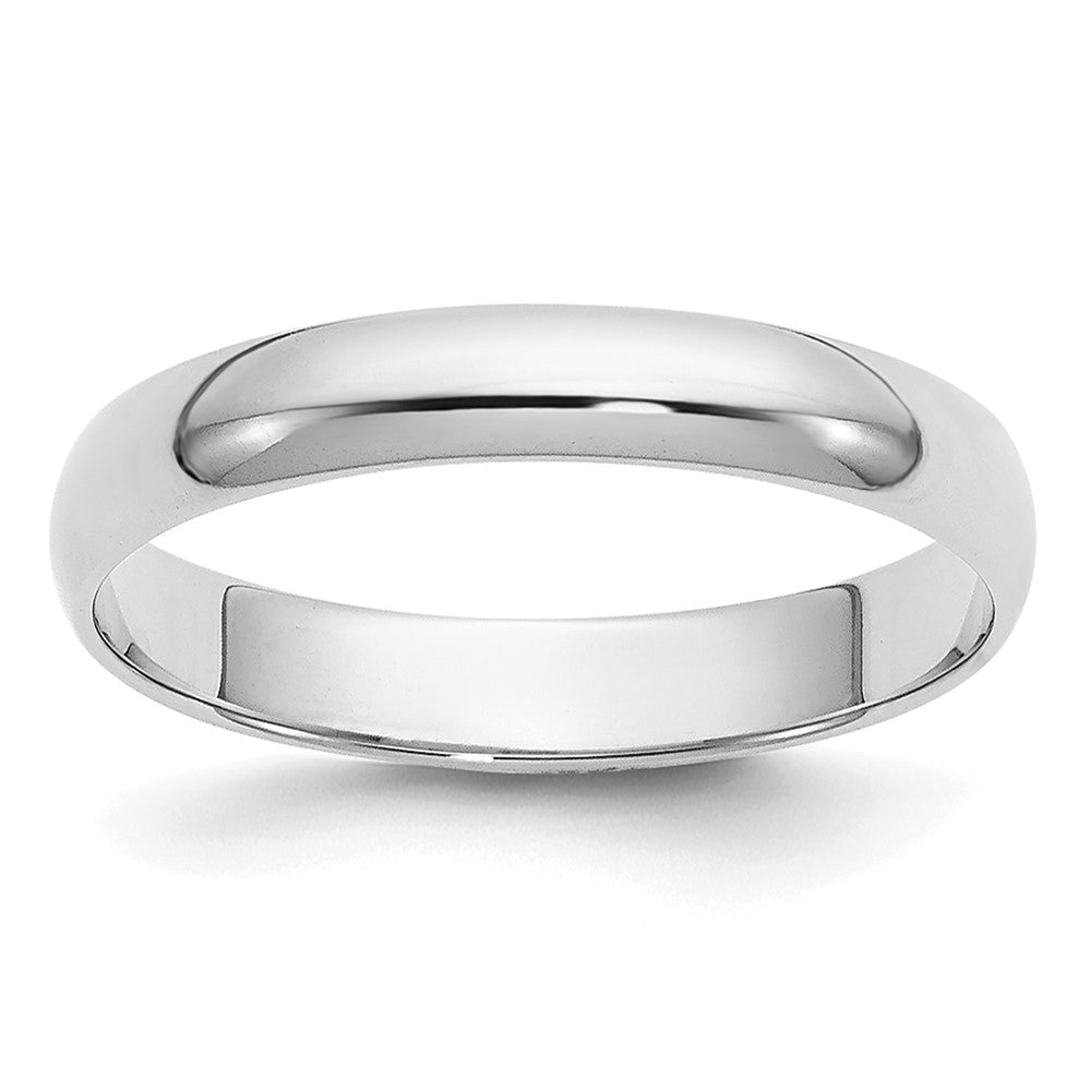 14k White Gold 3mm Half-Round Wedding Band Size 6.5