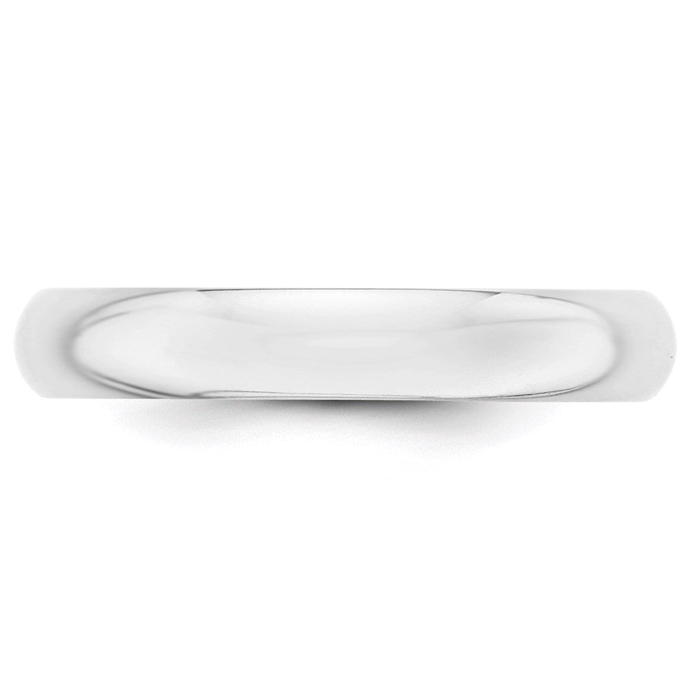 14k White Gold 4mm Half-Round Wedding Band Size 7