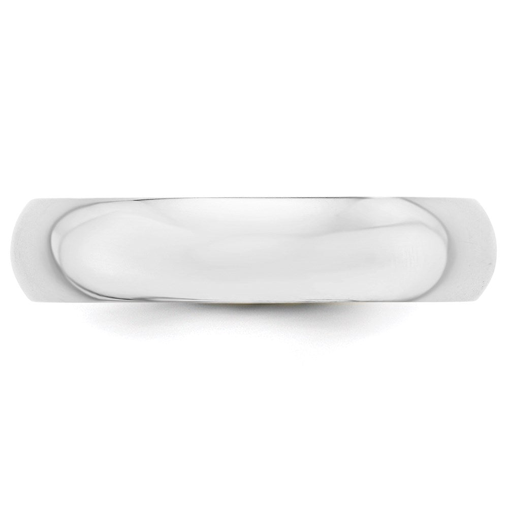 14k White Gold 5mm Half Round Wedding Band Size 13