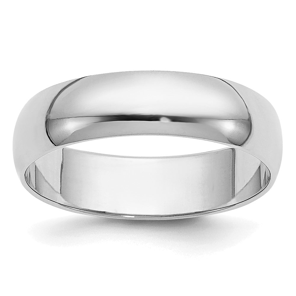 14k White Gold 5mm Half-Round Wedding Band Size 4