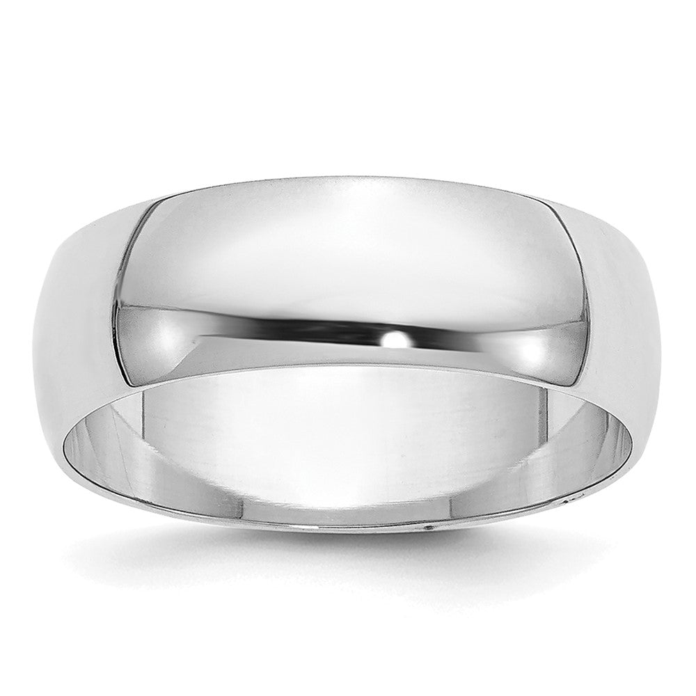 14k White Gold 6mm Half-Round Wedding Band Size 9.5