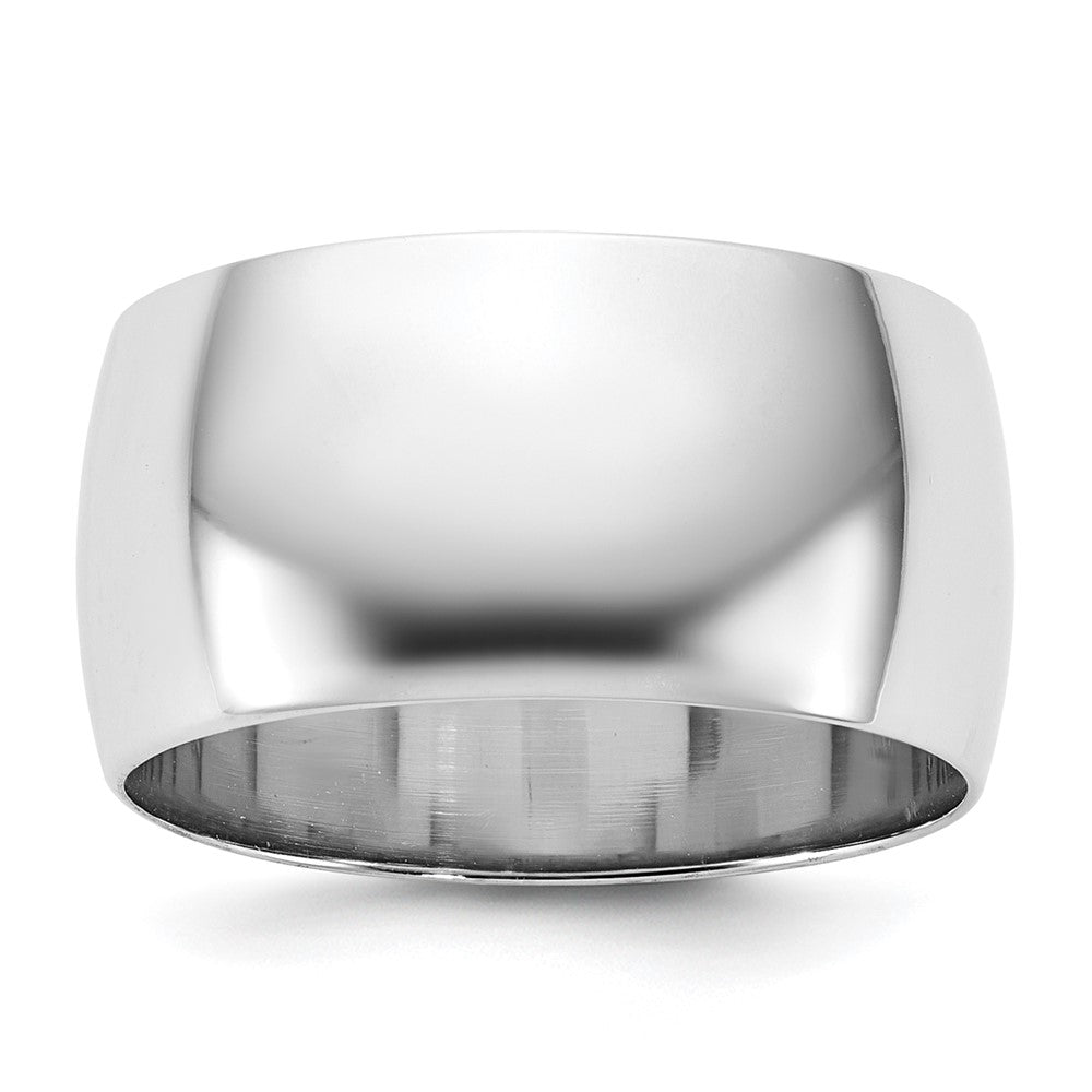 14k White Gold 10mm Half-Round Wedding Band Size 4