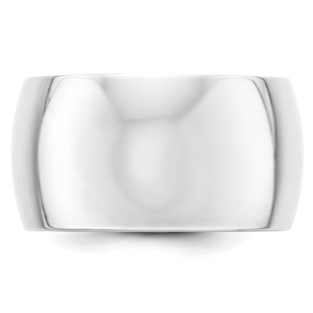14k White Gold 12mm Half-Round Wedding Band Size 11.5