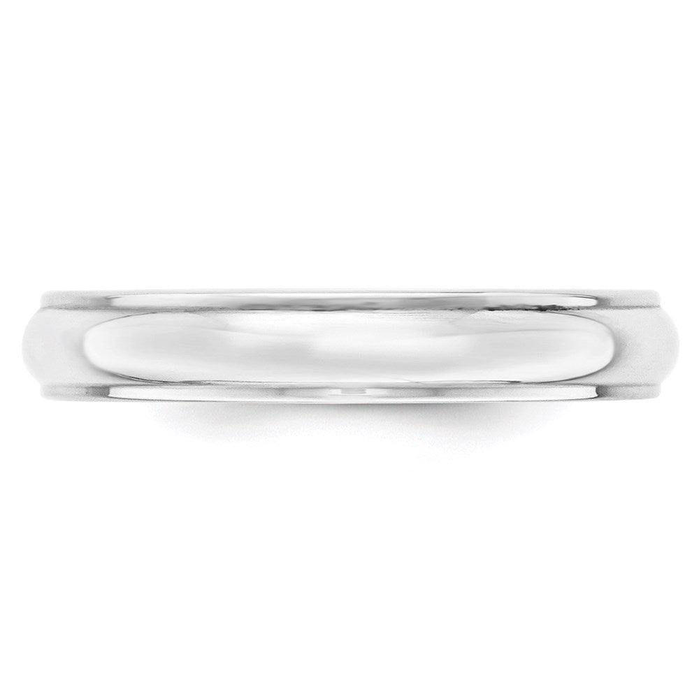 14k White Gold 4mm Half Round with Edge Wedding Band Size 7.5