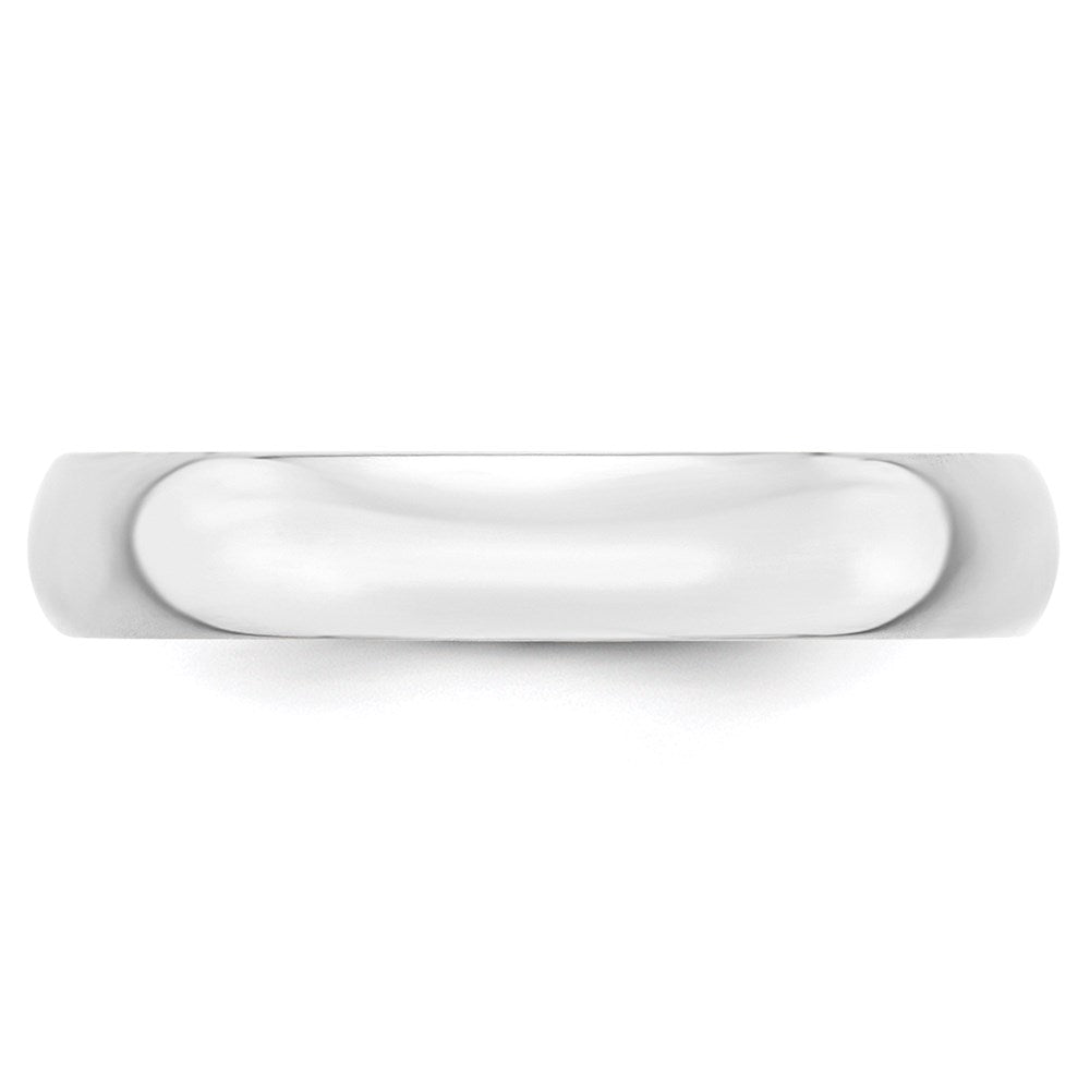 14k White Gold 4mm Lightweight Half Round Wedding Band Size 4.5