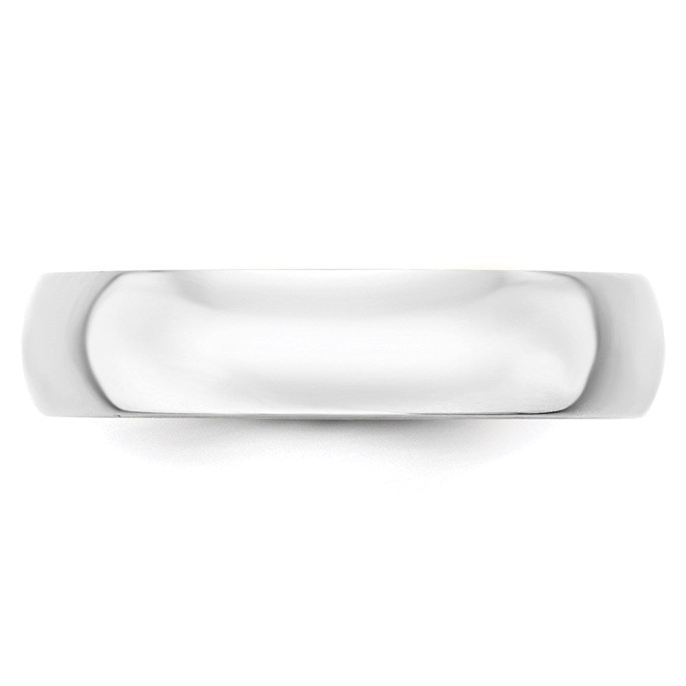 14k White Gold 5mm Lightweight Half Round Wedding Band Size 4