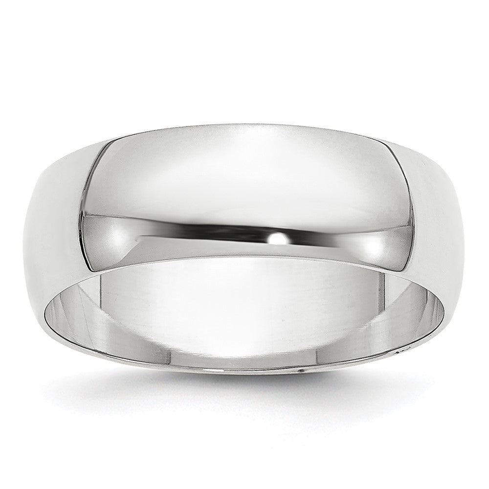 14k White Gold 6mm Lightweight Half Round Wedding Band Size 6