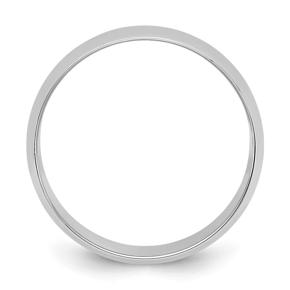14k White Gold 8mm Lightweight Half Round Wedding Band Size 13