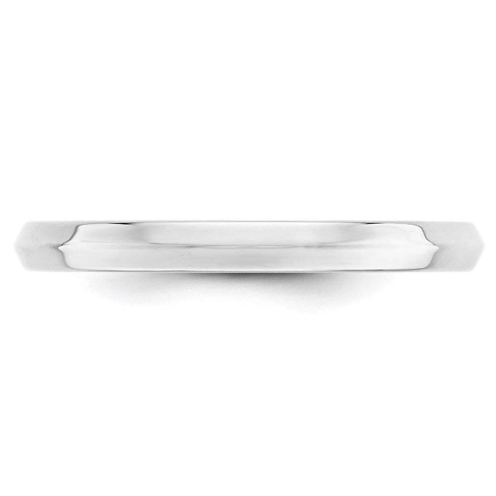 14k White Gold 2.5mm Knife Edge Comfort Fit Wedding Band Size 6.5