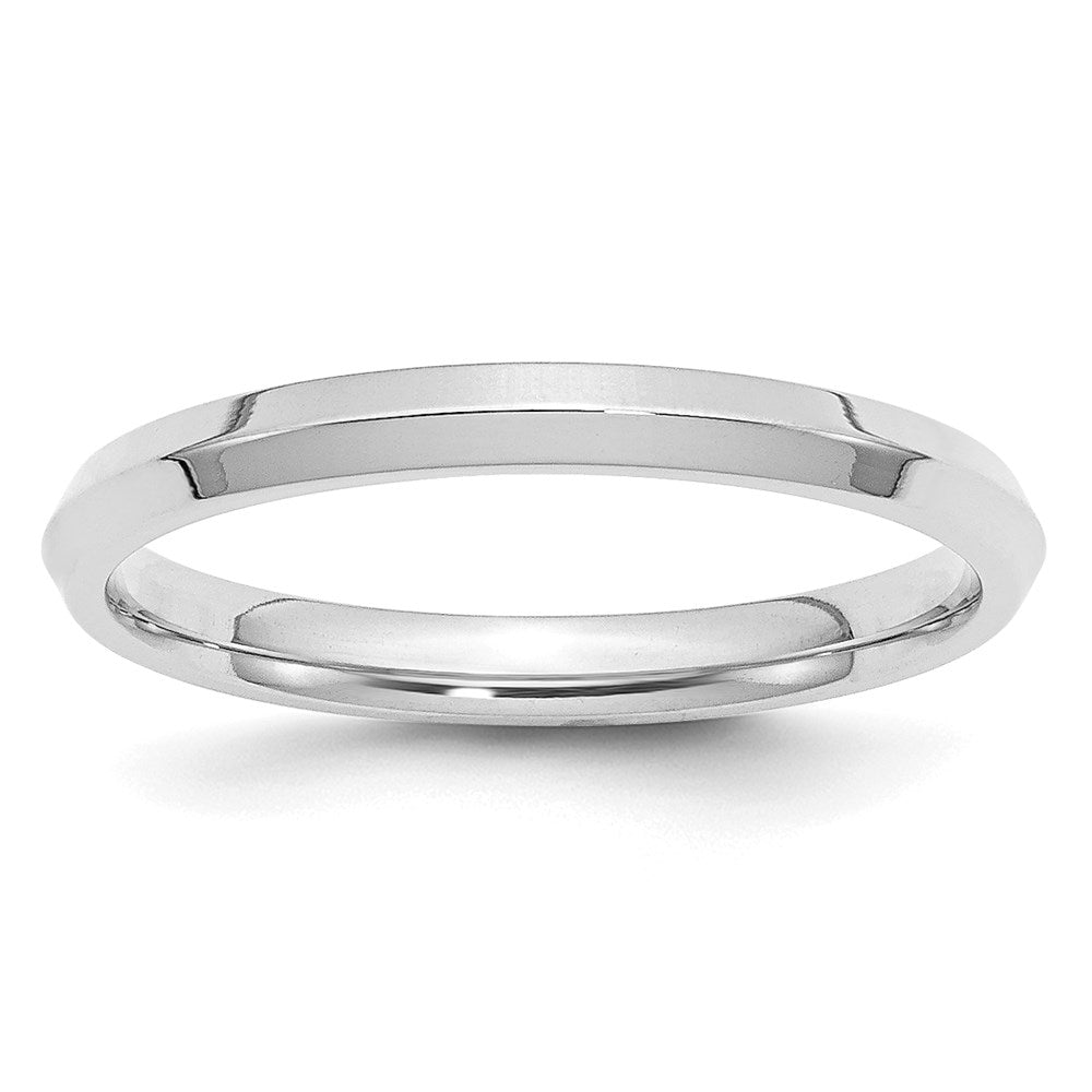 14k White Gold 2.5mm Knife Edge Comfort Fit Wedding Band Size 5.5
