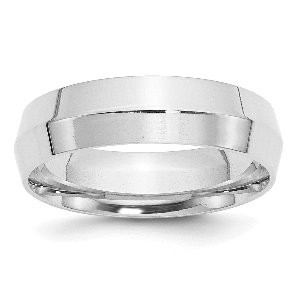 14k White Gold 6mm Knife Edge Comfort Fit Wedding Band Size 13.5