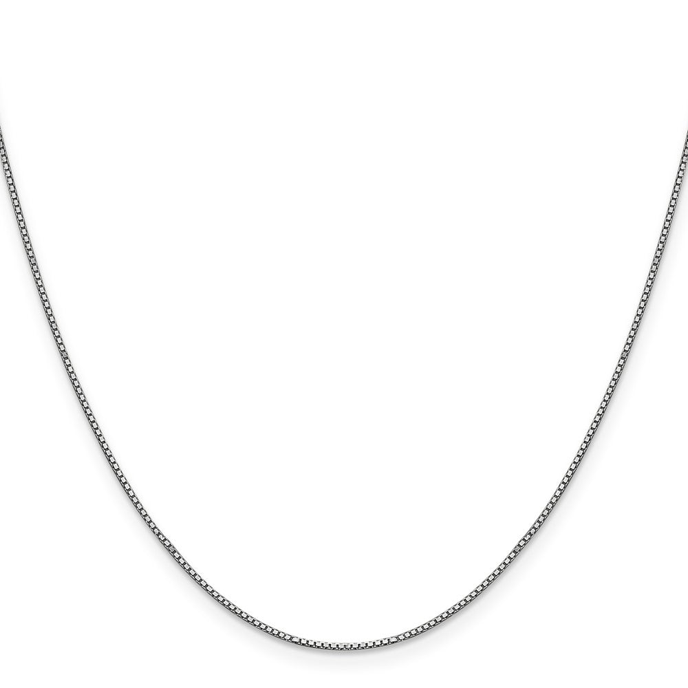 14k White Gold 22 inch .9mm Box with Lobster Clasp Chain
