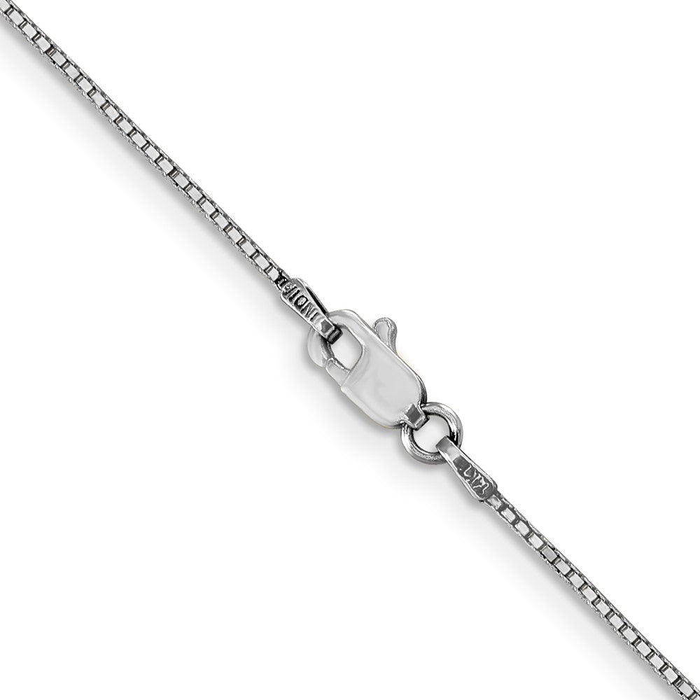14k White Gold 22 inch .9mm Box with Lobster Clasp Chain
