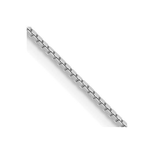 14k White Gold 22 inch .9mm Box with Lobster Clasp Chain