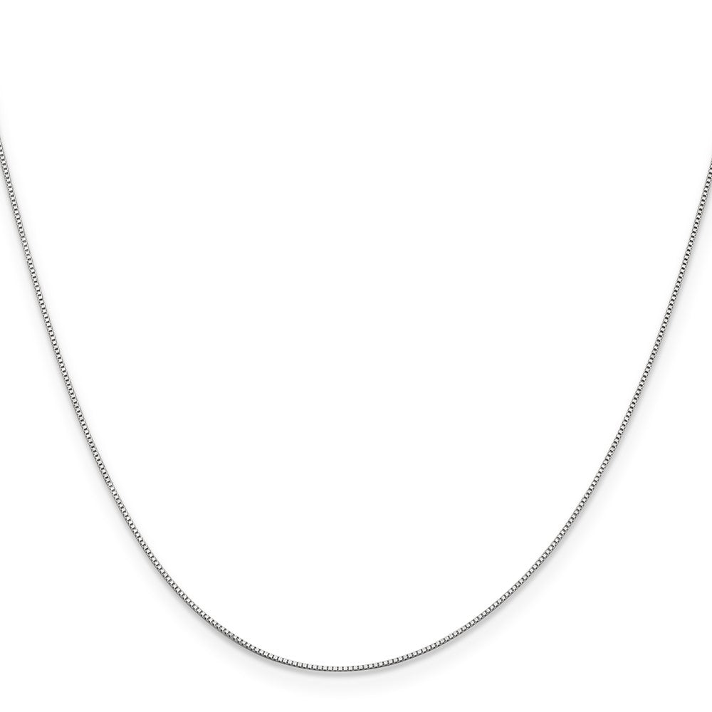 14k White Gold 22 inch .5mm Box with Spring Ring Clasp Chain