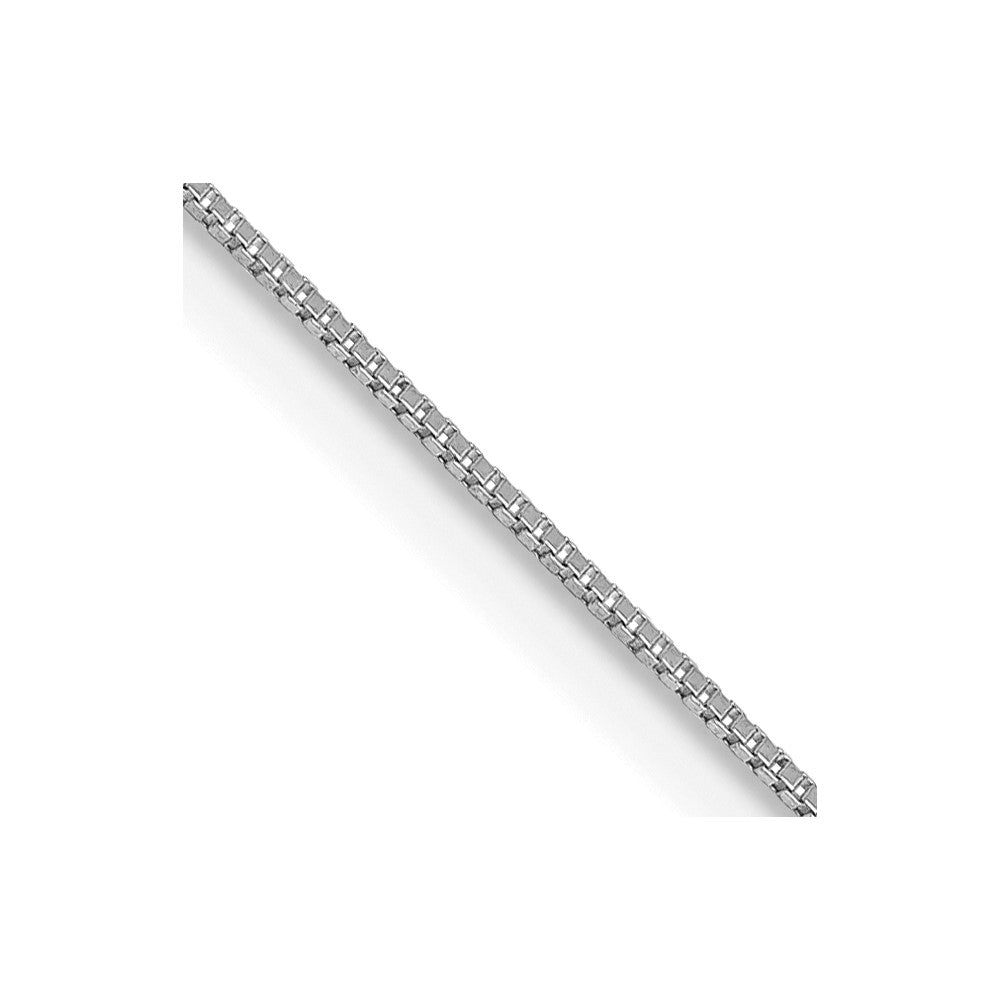 14K White Gold 18 inch .5mm Box with Lobster Clasp Chain