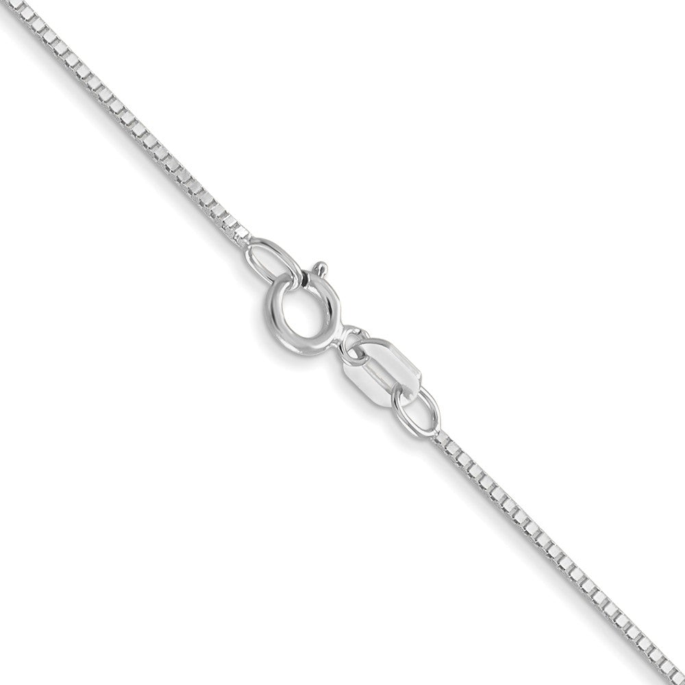 14K White Gold 22 inch .7mm Box with Spring Ring Clasp Chain