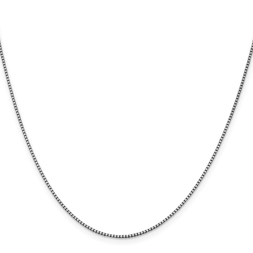 14K White Gold 20 inch 1.05mm Box with Lobster Clasp Chain
