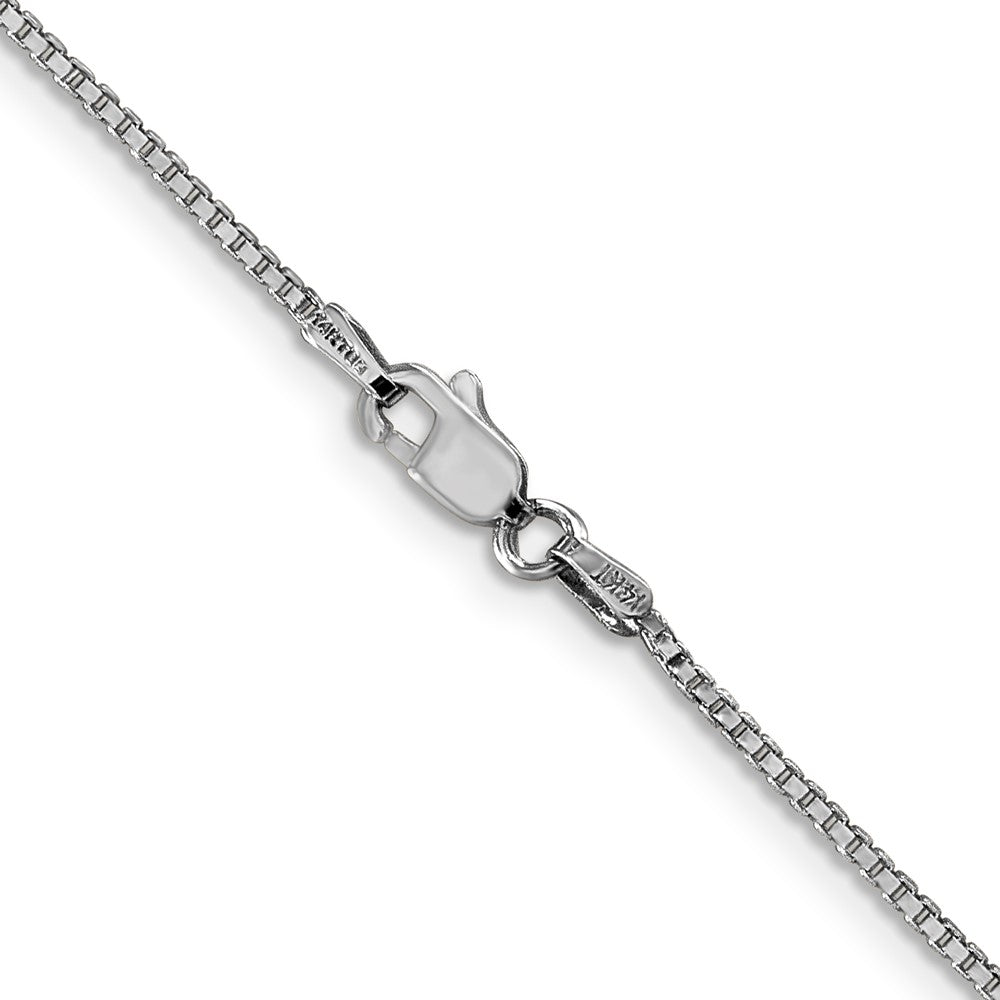 14K White Gold 14 inch 1.1mm Box with Lobster Clasp Chain