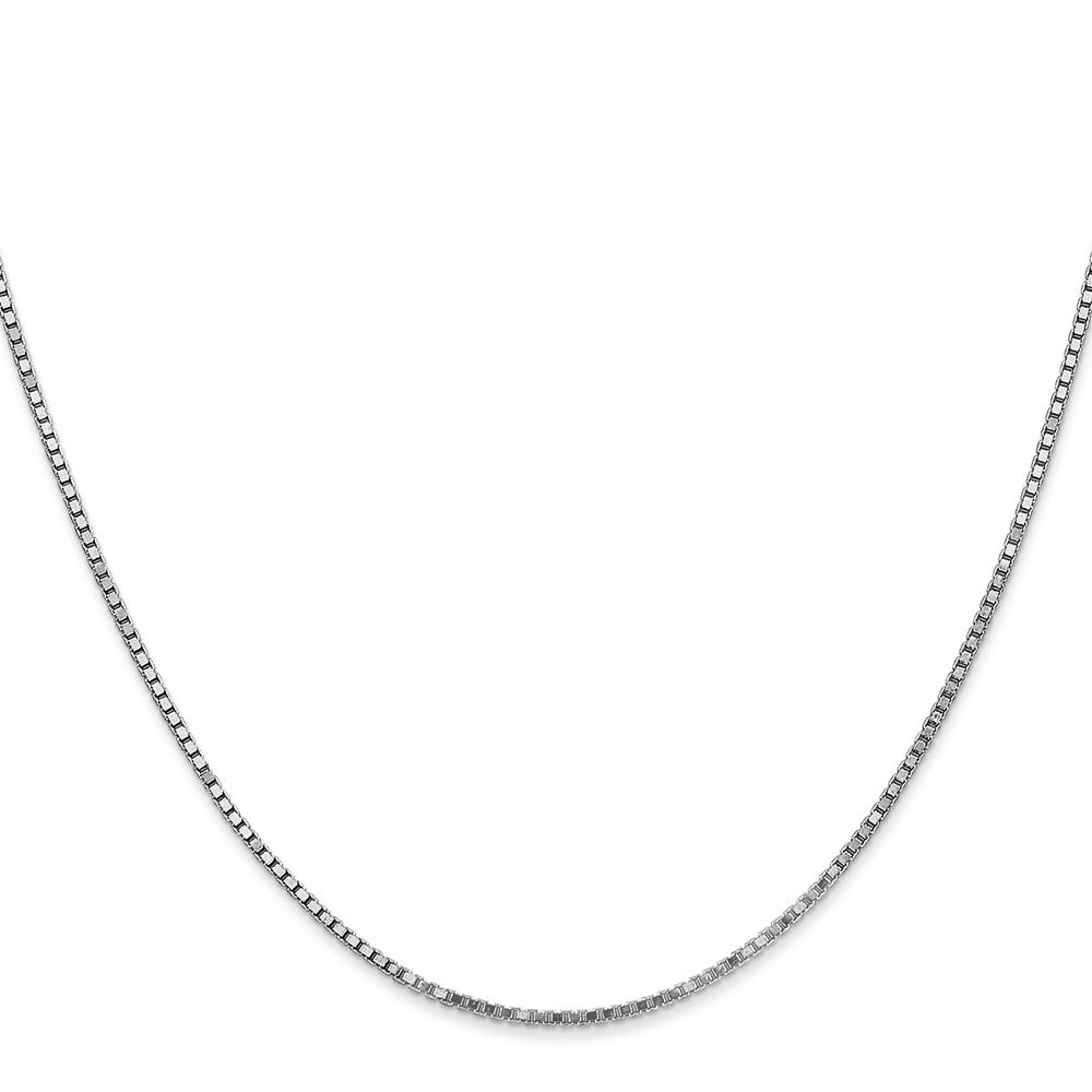 14K White Gold 26 inch 1.4mm Box with Lobster Clasp Chain