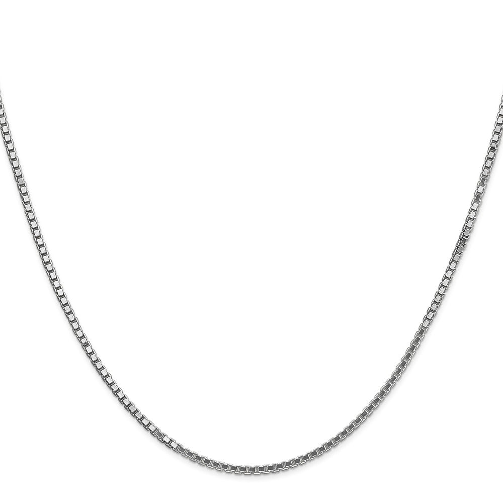 14K White Gold 22 inch 1.5mm Box with Lobster Clasp Chain