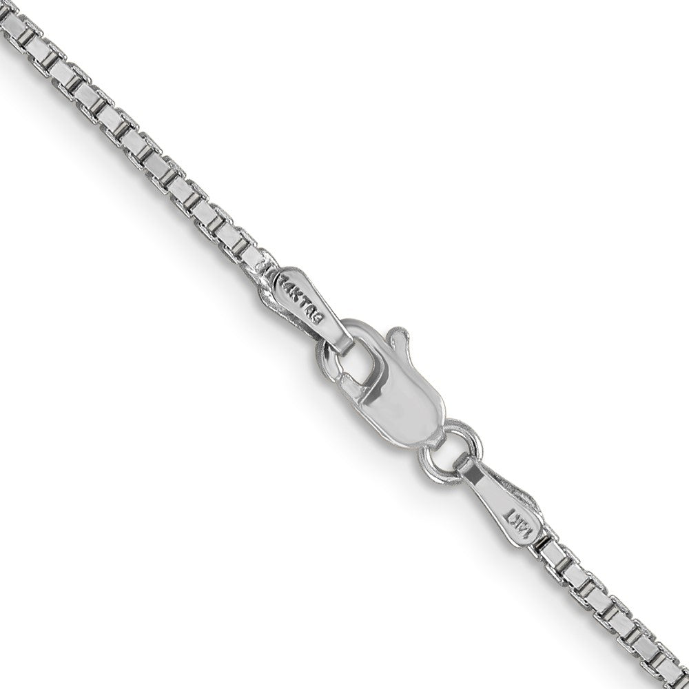14K White Gold 26 inch 1.5mm Box with Lobster Clasp Chain