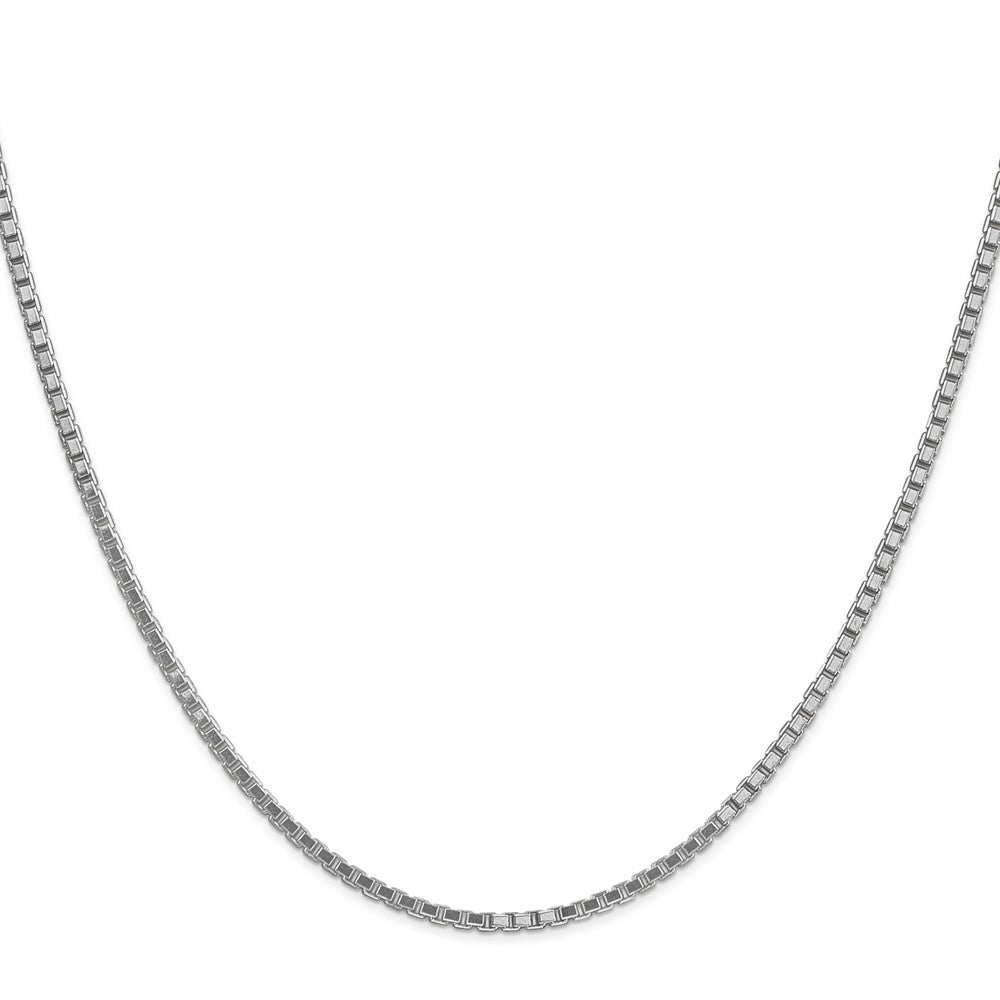 14k White Gold 16 inch 1.9mm Box with Lobster Clasp Chain