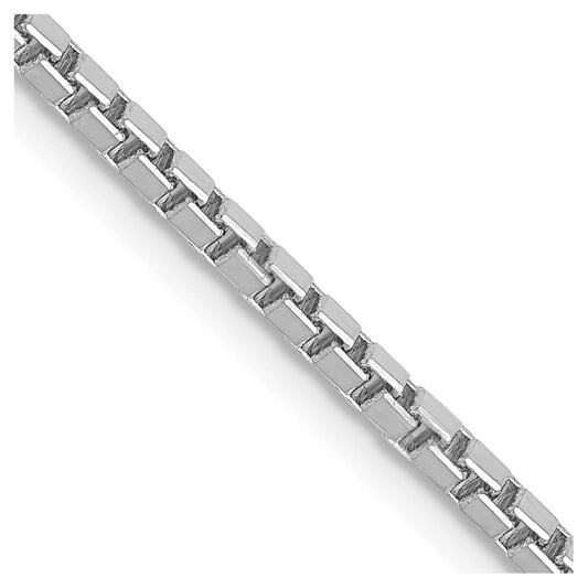 14k White Gold 16 inch 1.9mm Box with Lobster Clasp Chain
