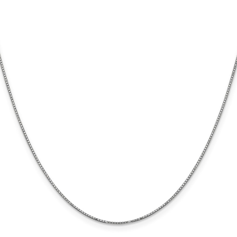 14K White Gold 28 inch .9mm Box with Spring Ring Clasp Chain