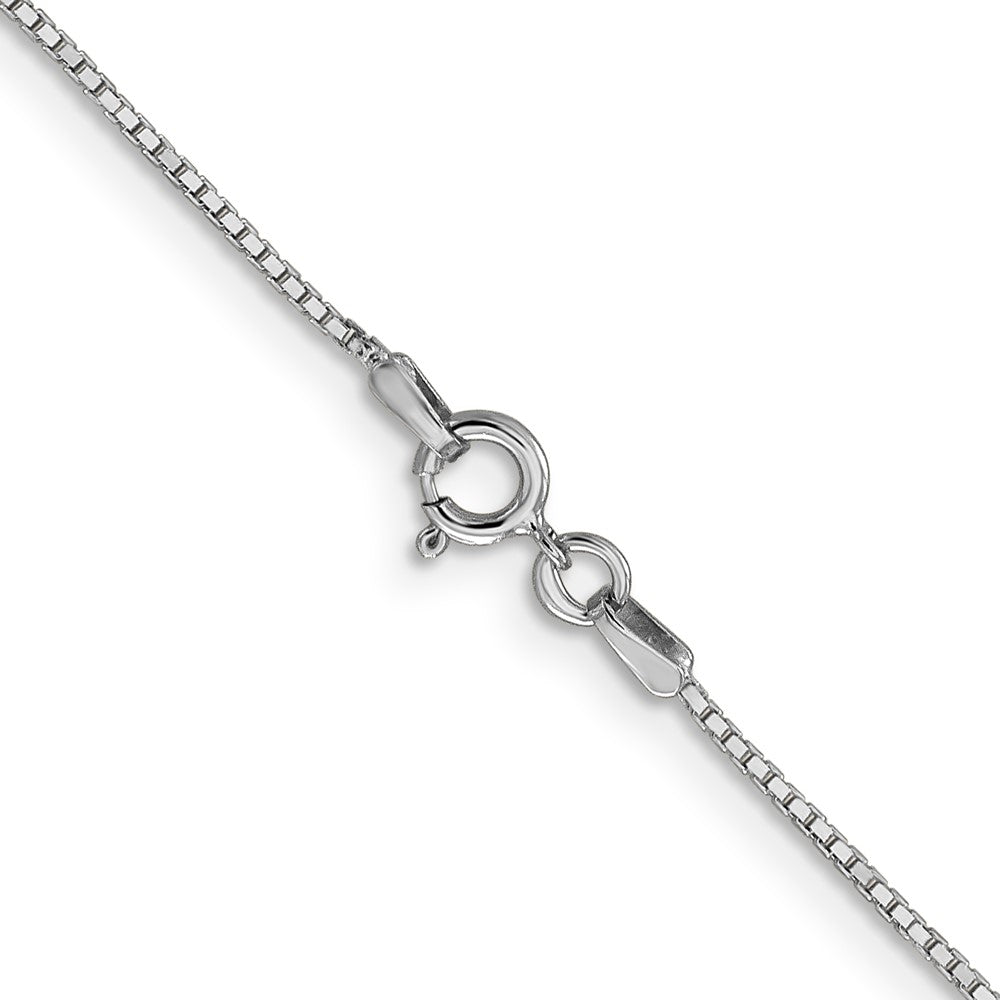 14K White Gold 28 inch .9mm Box with Spring Ring Clasp Chain