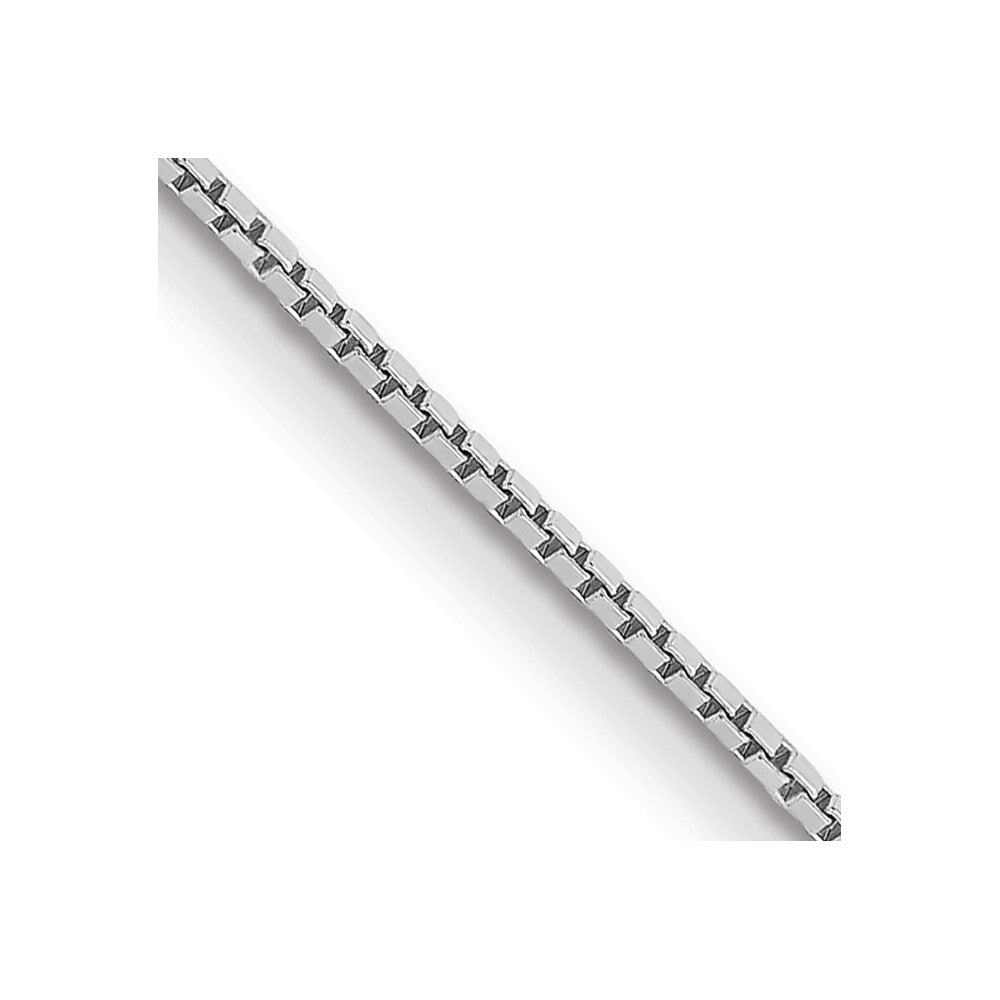 14K White Gold 22 inch .9mm Box with Spring Ring Clasp Chain